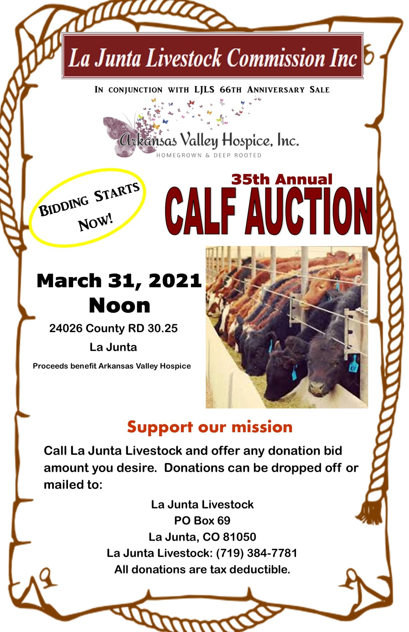 35th Annual Calf Auction Visit La Junta