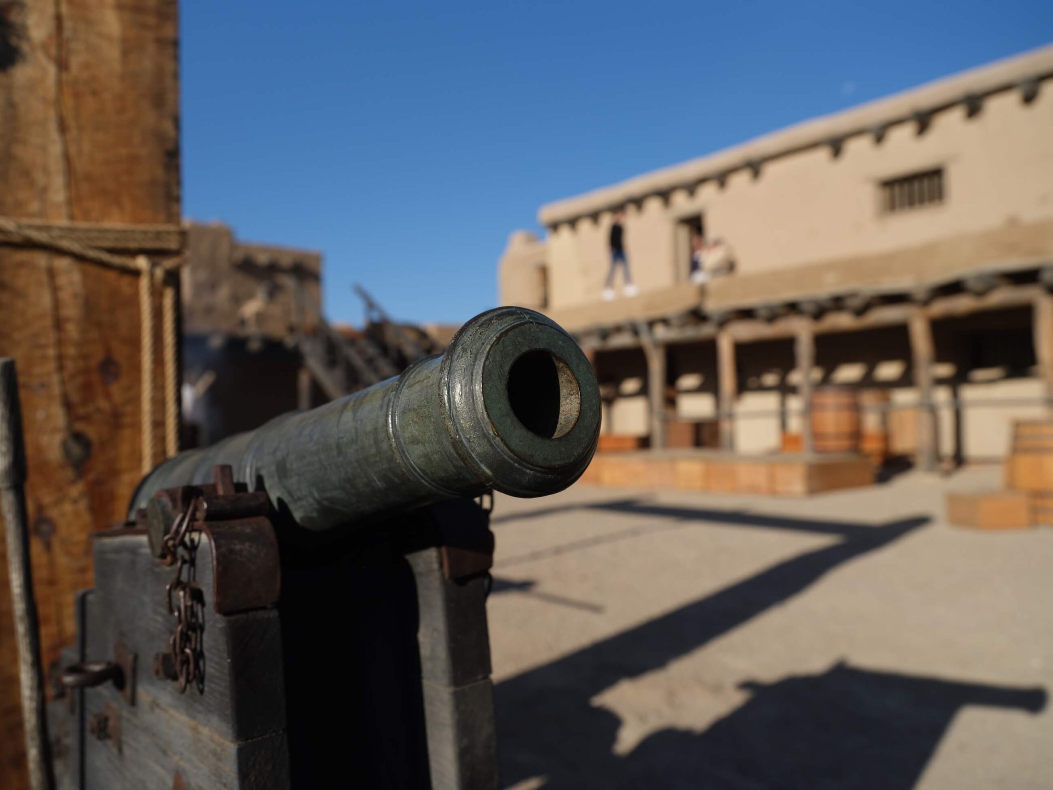 Cannon in foreground at Bent's Fort