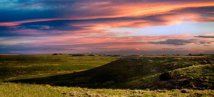 Comanche national grasslands at sunset